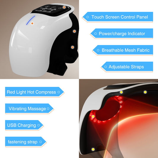 Smart Knee Massager With Heat  Vibration 3D Air Compression   Portable Pain Relief  Home Office Use